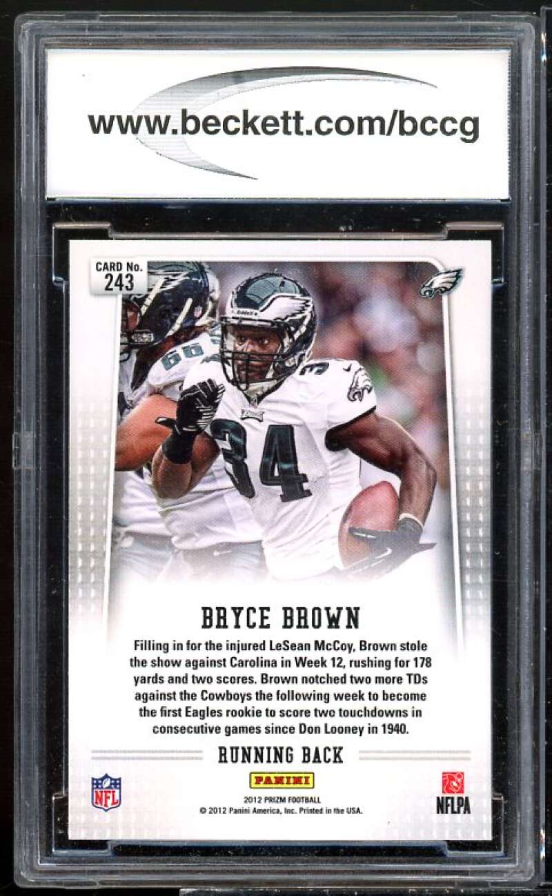 Bryce Brown Rookie Card 2012 Panini Prizm #243 BGS BCCG 10 Image 2