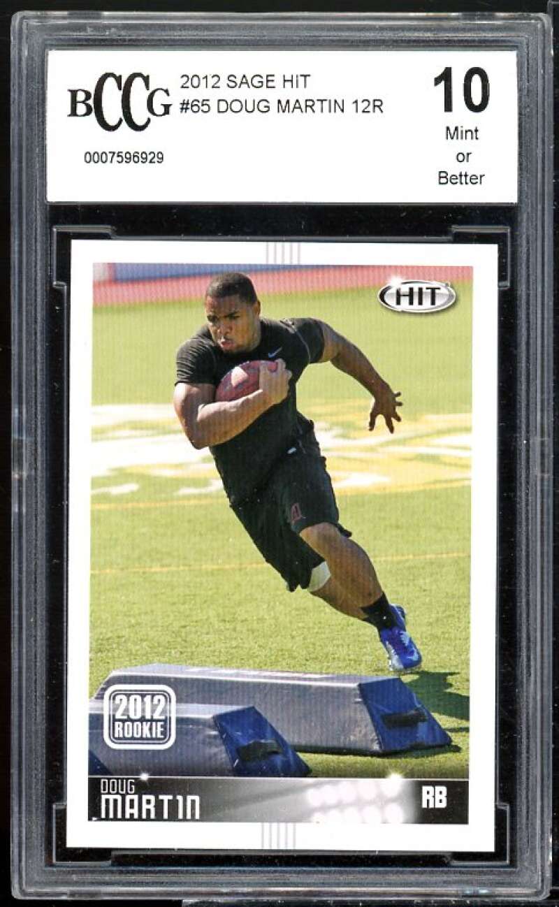 Doug Martin Rookie Card 2012 Sage Hit #65 BGS BCCG 10 Image 1