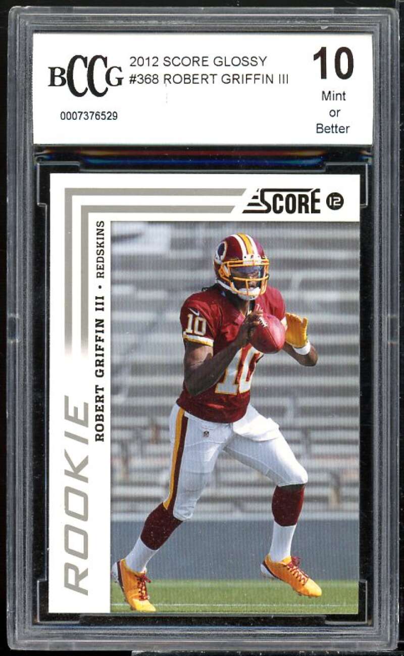 Robert Griffin Rookie Card 2012 Score Glossy #368 BGS BCCG 10 Image 1