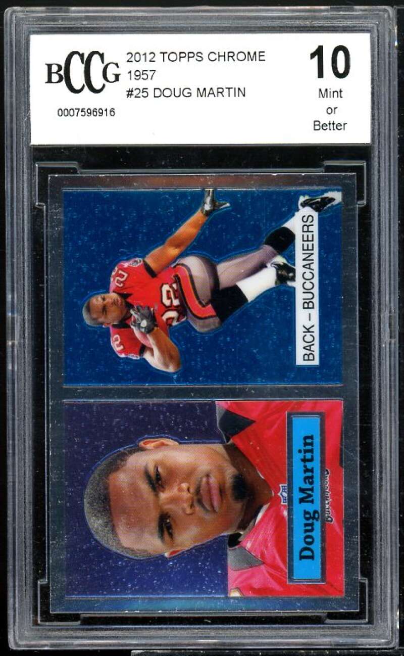 Doug Martin Rookie Card 2012 Topps Chrome 1957 #25 BGS BCCG 10 Image 1