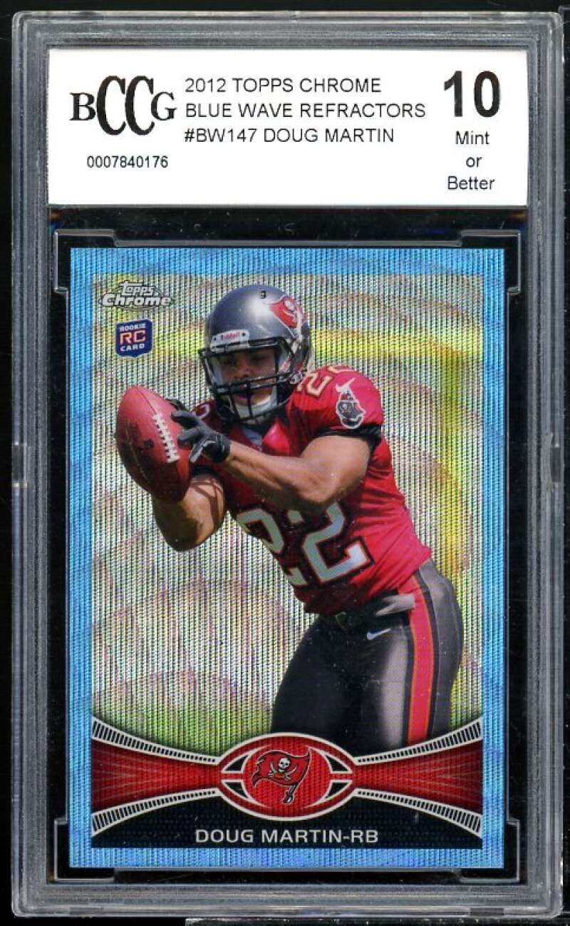 Doug Martin Rookie 2012 Topps Chrome Blue Wave Refractors #bw147 BGS BCCG 10 Image 1