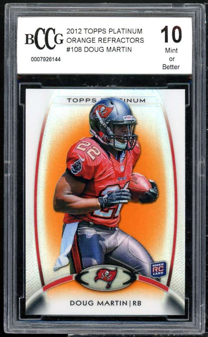 Doug Martin Rookie Card 2012 Topps Platinum Refractors #108 BGS BCCG 10 Image 1