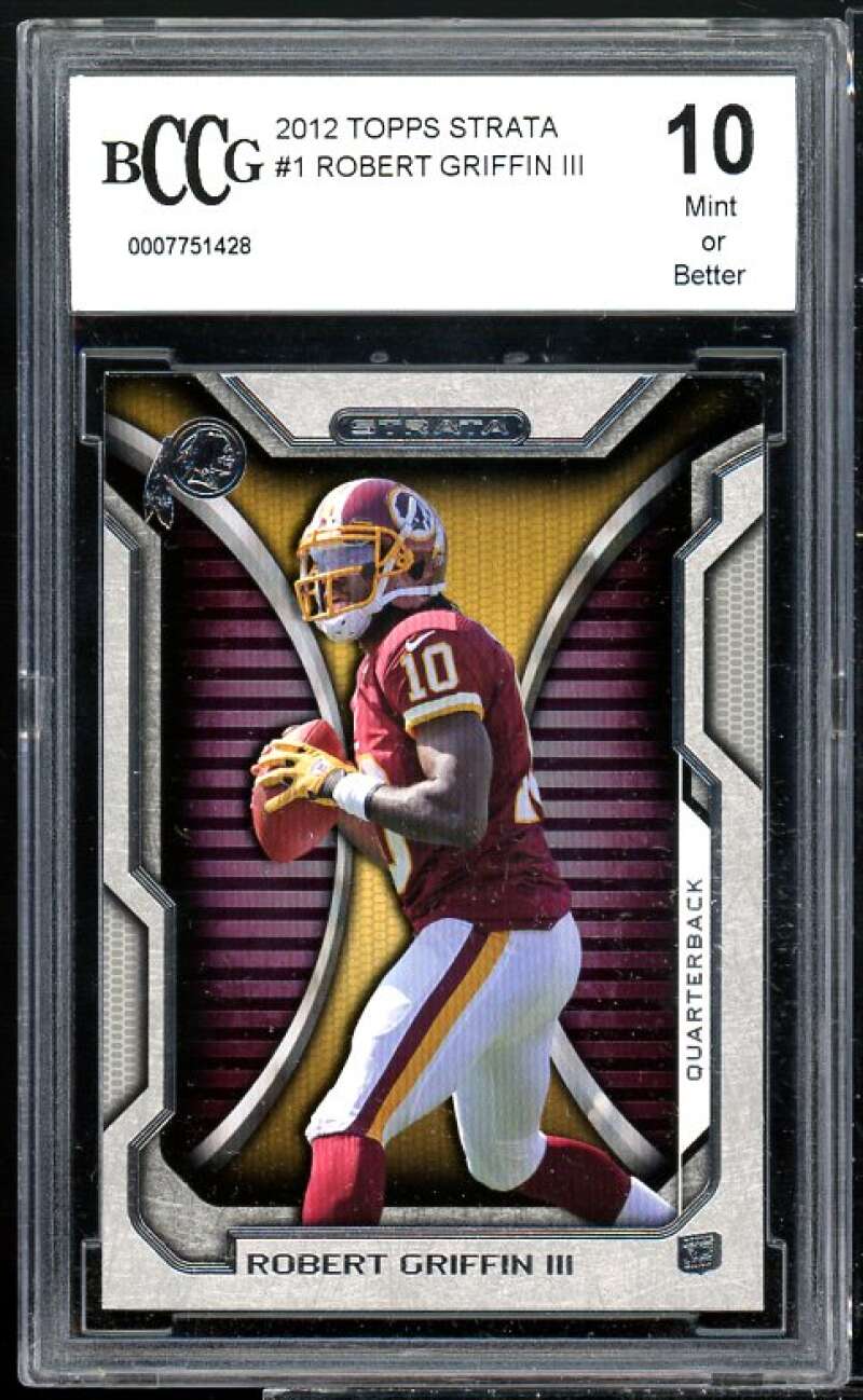 Robert Griffin Rookie Card 2012 Topps Strata #1 BGS BCCG 10 Image 1