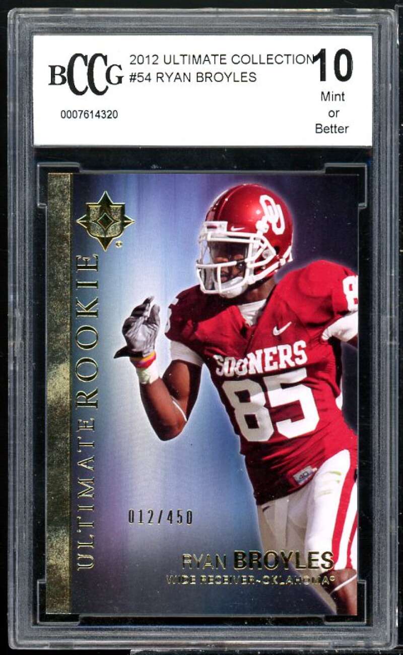 Ryan Broyles Rookie Card 2012 Ultimate Collection #54 BGS BCCG 10 Image 1