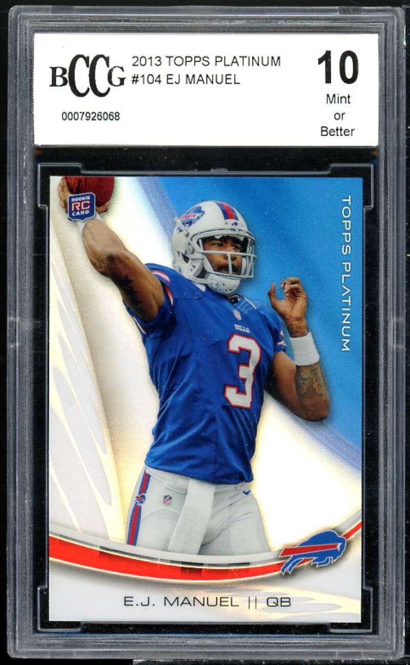 EJ Manuel Rookie Card 2013 Topps Platinum #104 BGS BCCG 10 Image 1