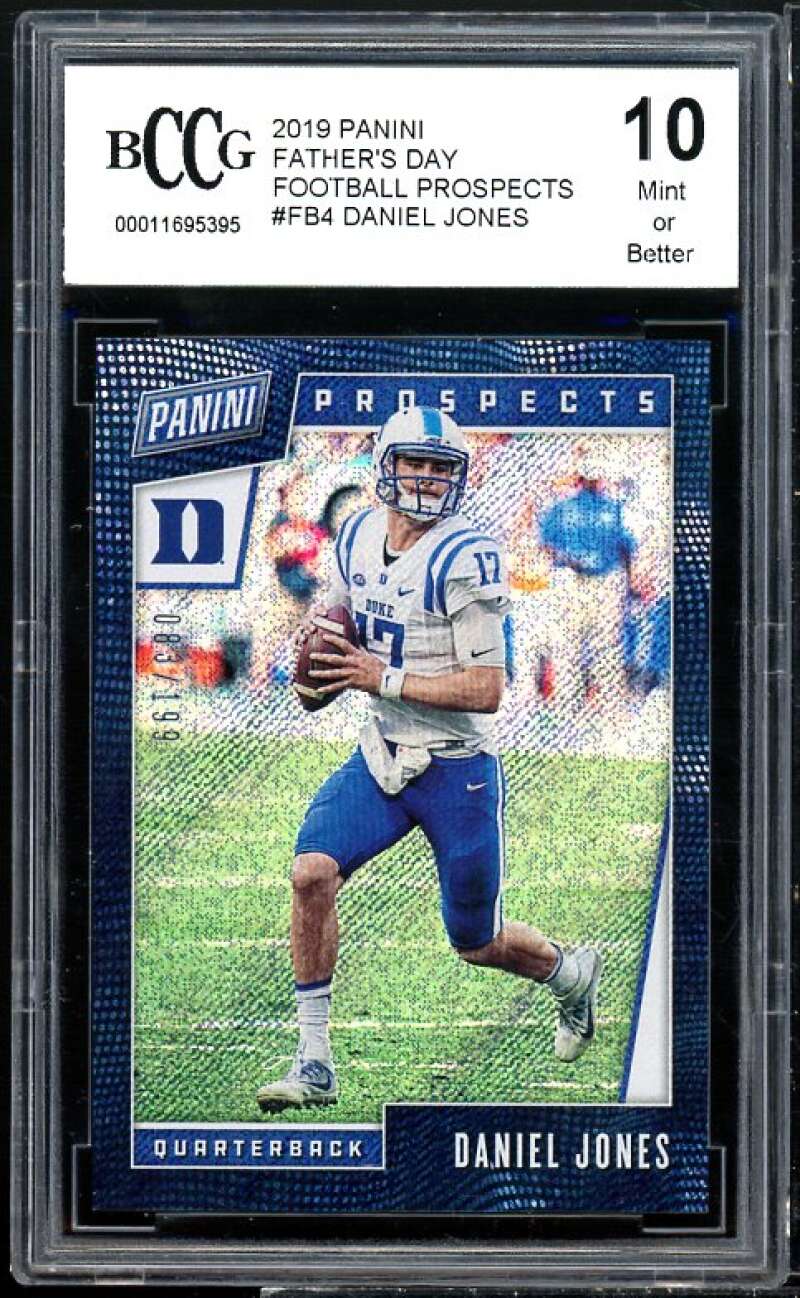 Daniel Jones Rookie 2019 Panini Father's Day Football Prospects #207 BGS BCCG 10 Image 1