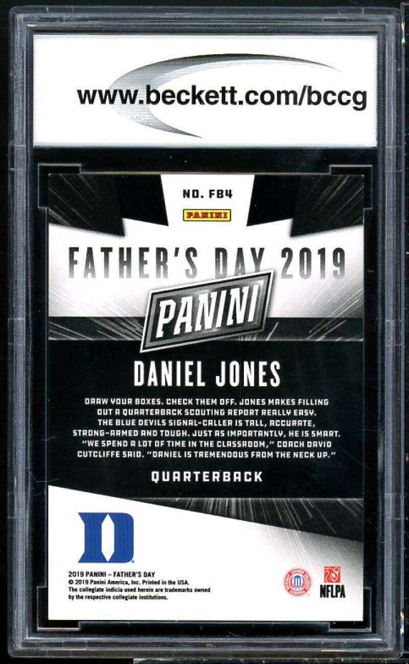 Daniel Jones Rookie 2019 Panini Father's Day Football Prospects #207 BGS BCCG 10 Image 2