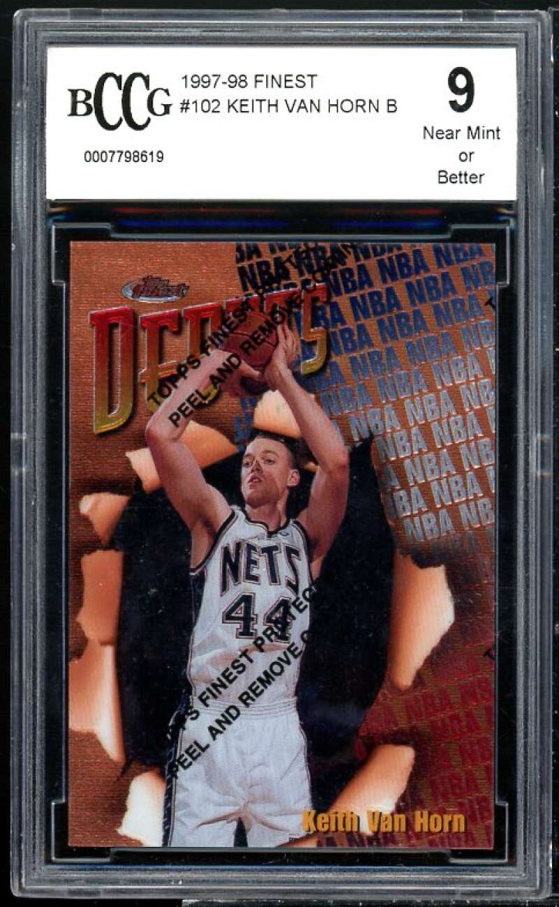 Keith Van Horn Rookie Card 1997-98 Finest #102 BGS BCCG 9 Image 1