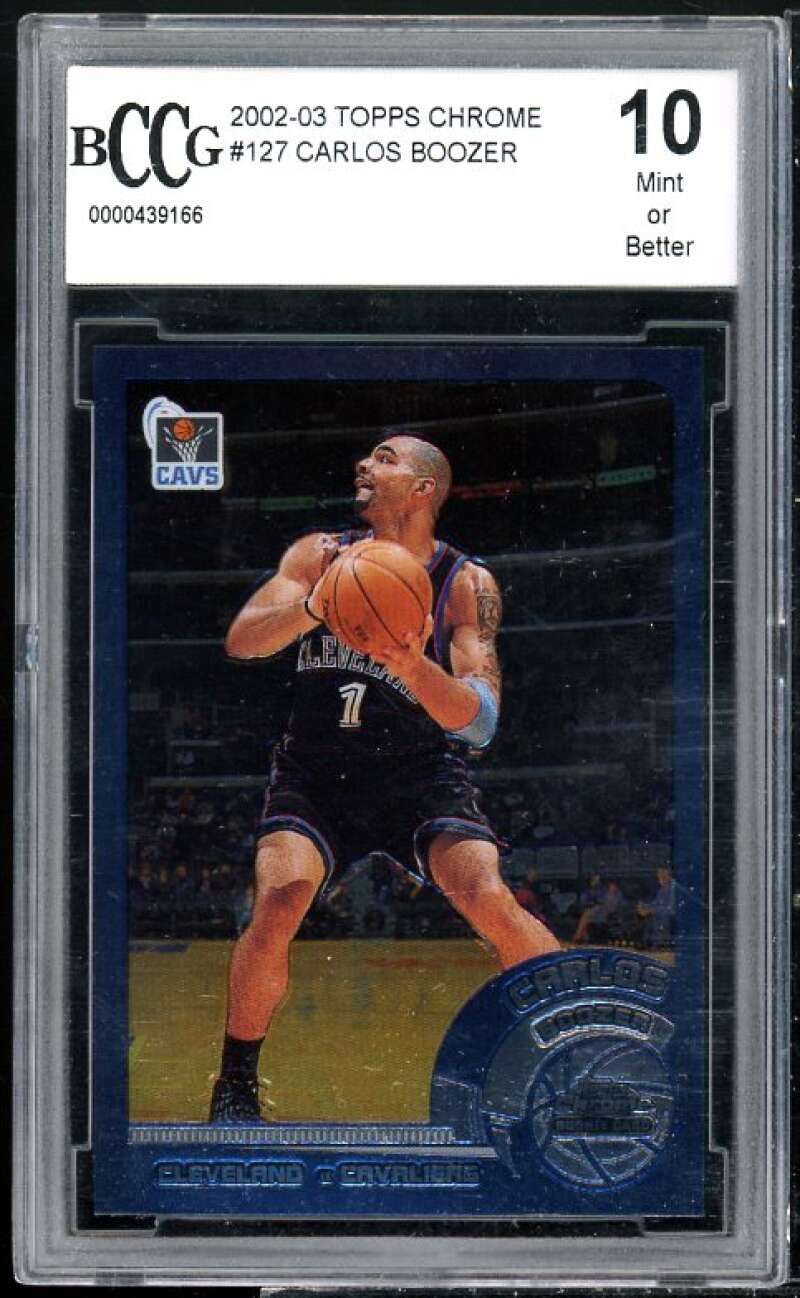 Carlos Boozer Rookie Card 2002-03 Topps Chrome #127 BGS BCCG 10 Image 1