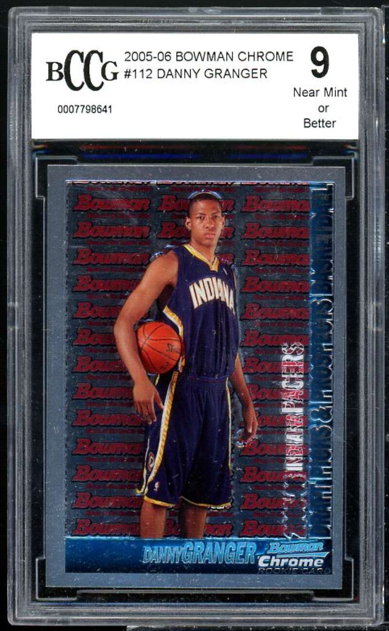 Danny Granger Rookie Card 2005-06 Bowman Chrome #112 BGS BCCG 9 Image 1