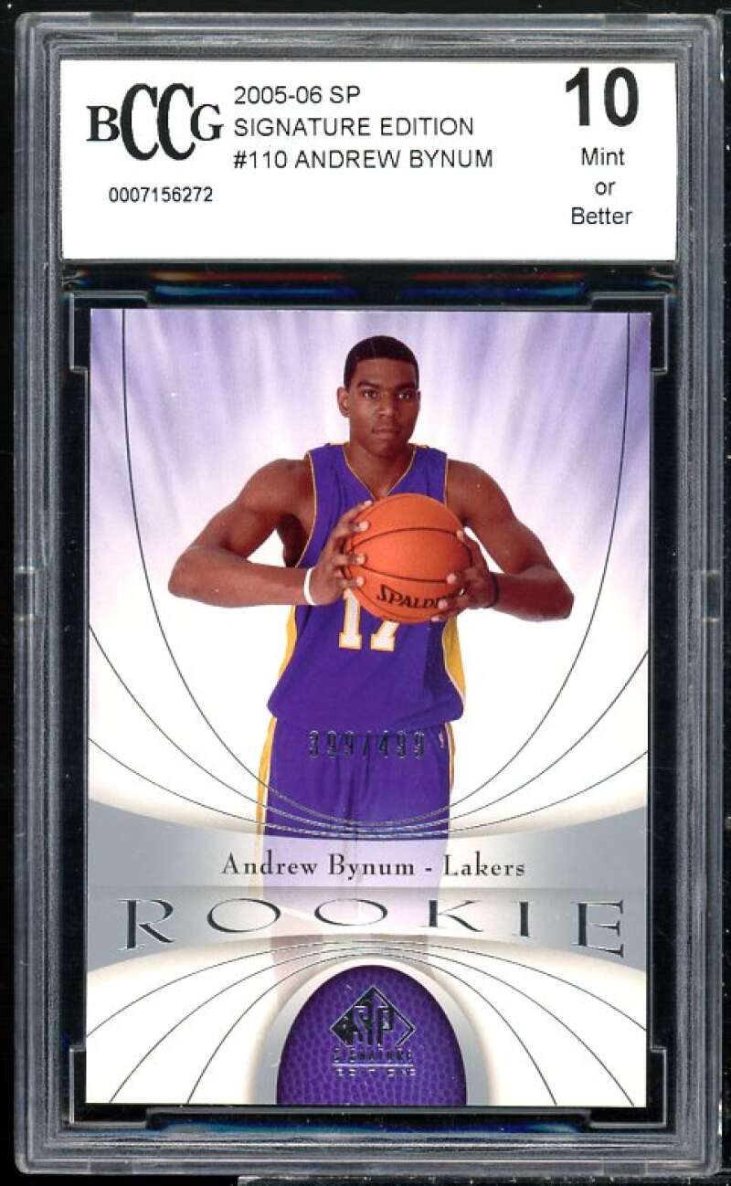 Andrew Bynum Rookie Card 2005-06 SP Signature Edition #110 BGS BCCG 10 Image 1