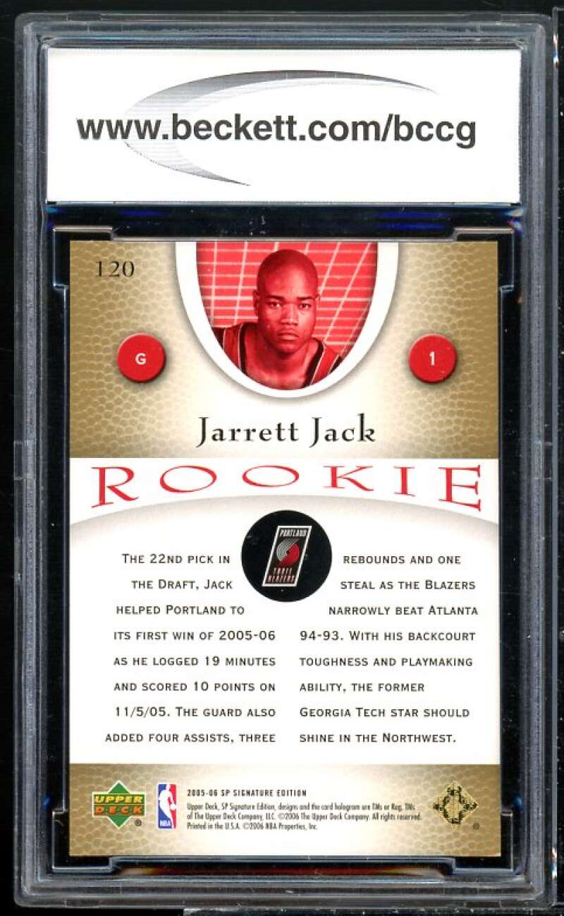 Jarrett Jack Rookie Card 2005-06 SP Signature Edition Gold #120 BGS BCCG 10 Image 2