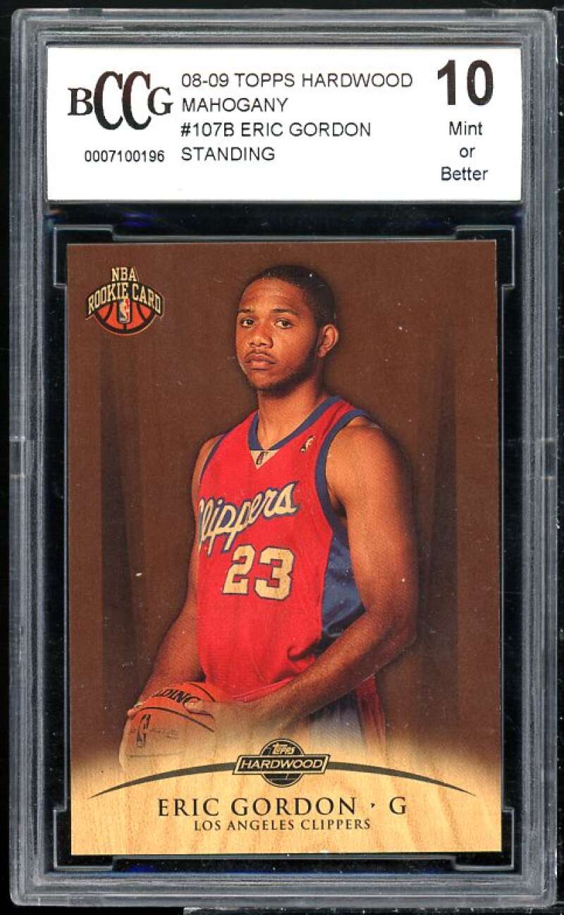 Eric Gordon Rookie Card 2008-09 Topps Hardwood Mahogany #107b BGS BCCG 10 Image 1