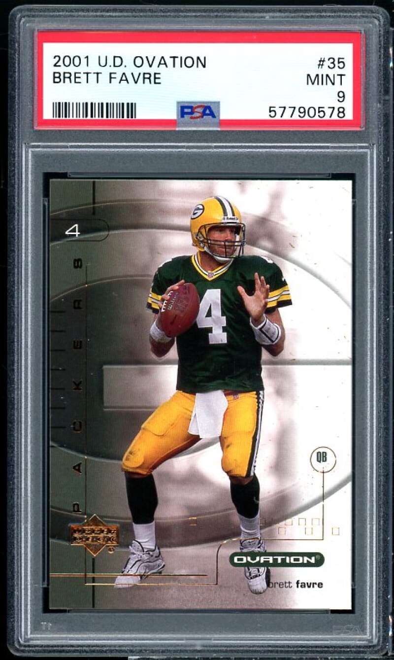 Brett Favre Card 2001 U.D. Ovation #35 PSA 9 Image 1