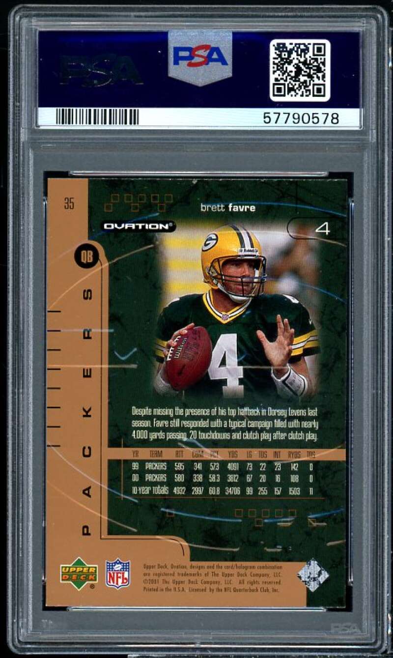 Brett Favre Card 2001 U.D. Ovation #35 PSA 9 Image 2