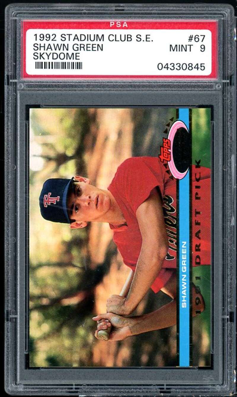 Shawn Green Rookie Card 1992 Stadium Club S.E. Skydome #67 PSA 9 Image 1