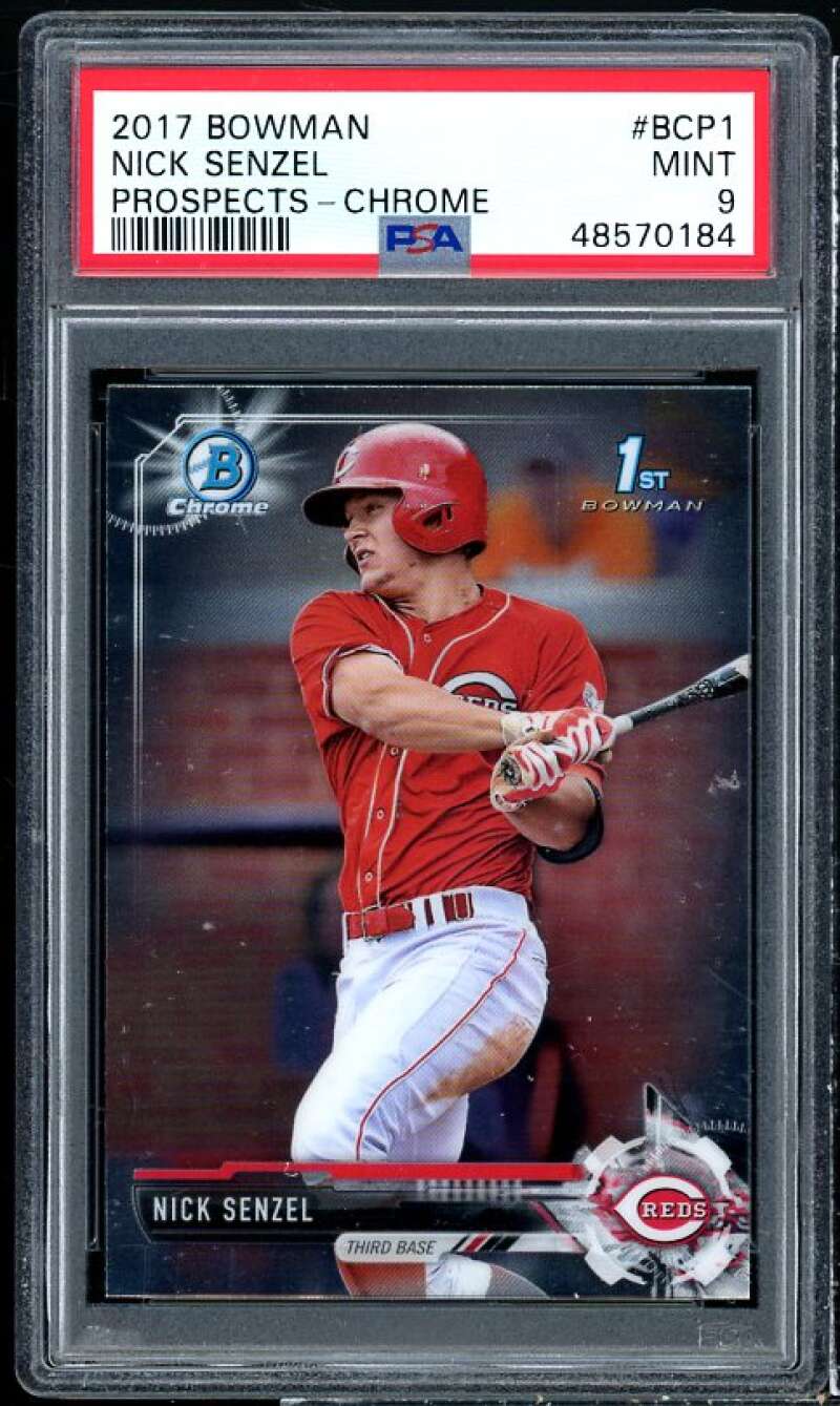 Nick Senzel Rookie Card 2017 Bowman Chrome Prospects #BCP1 PSA 9 Image 1