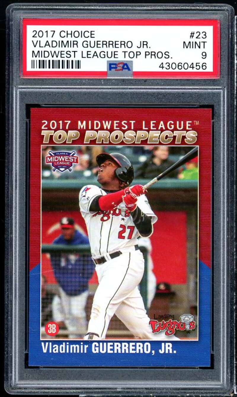 Vladimir Guerrero Jr. Rookie 2017 Choice Midwest League Top Prospects #23 PSA 9 Image 1