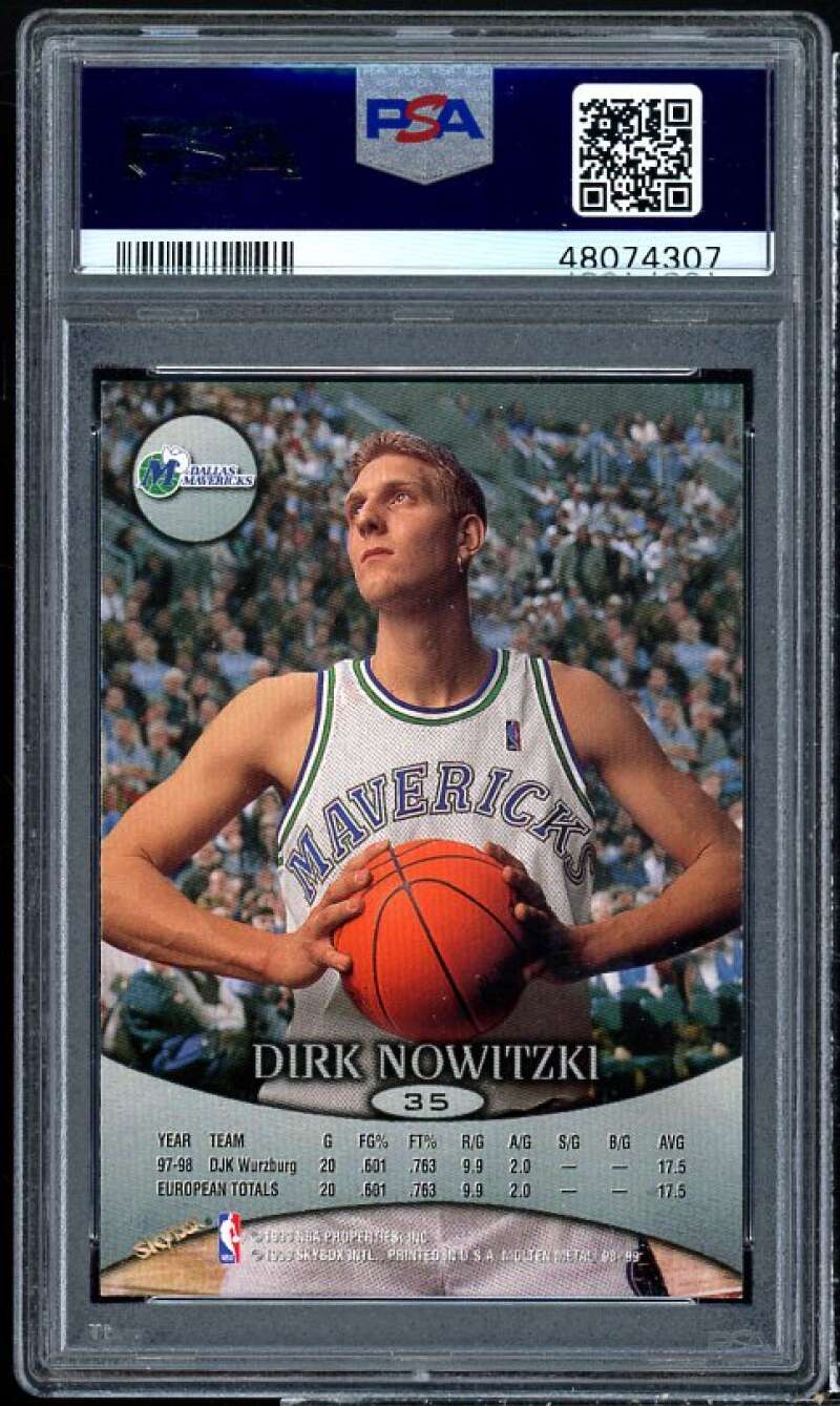 Dirk Nowitzki Rookie Card 1998-99 SkyBox Molten Metal #35 PSA 8.5 Image 2