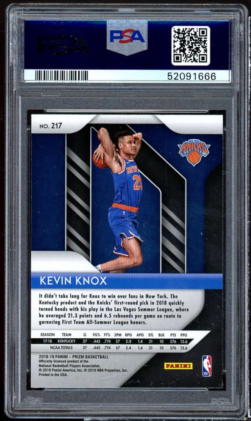 Kevin Knox Rookie Card 2018-19 Panini Prizm #217 PSA 10 Image 2