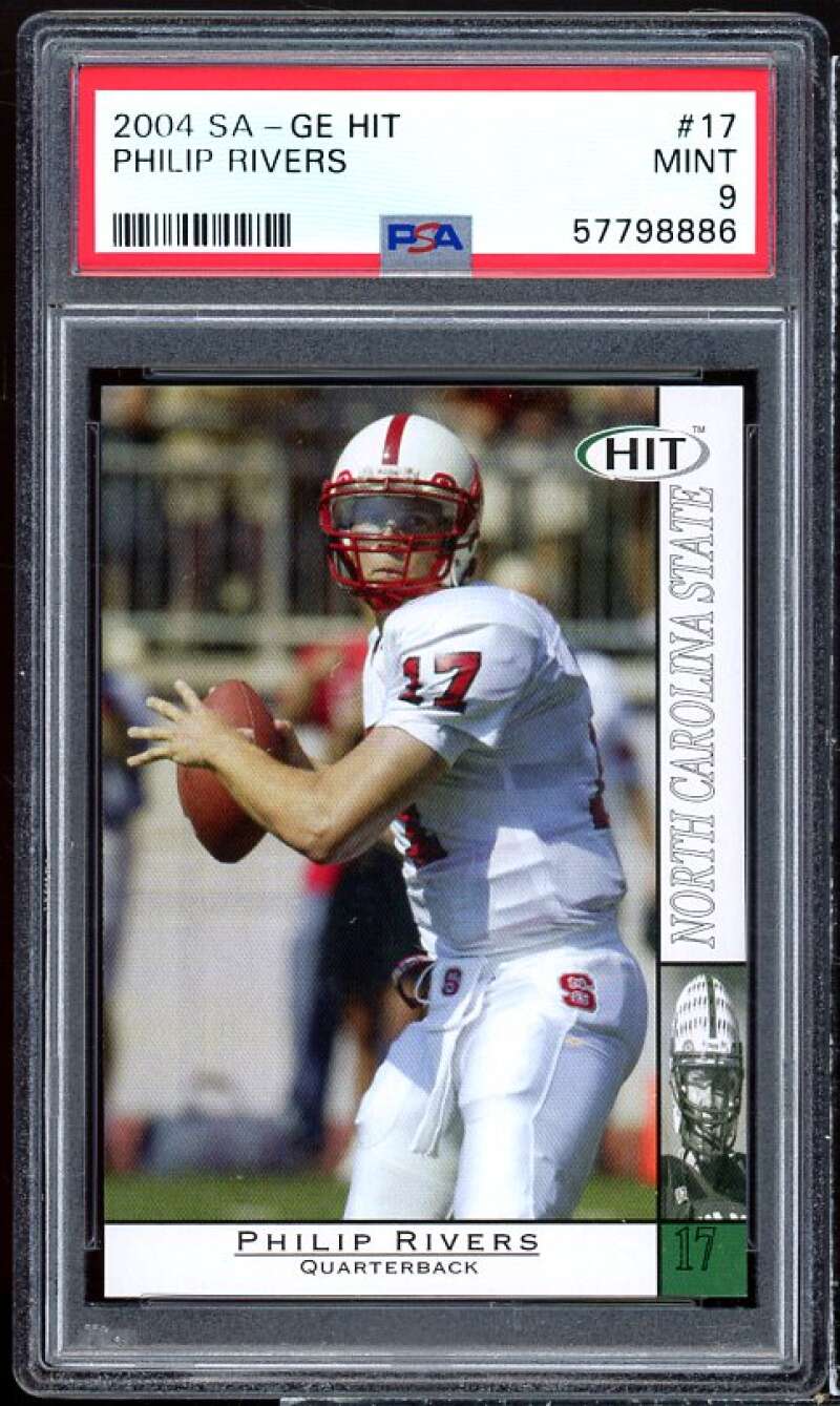 Philip Rivers Rookie Card 2004 Sage Hit #17 PSA 9 Image 1