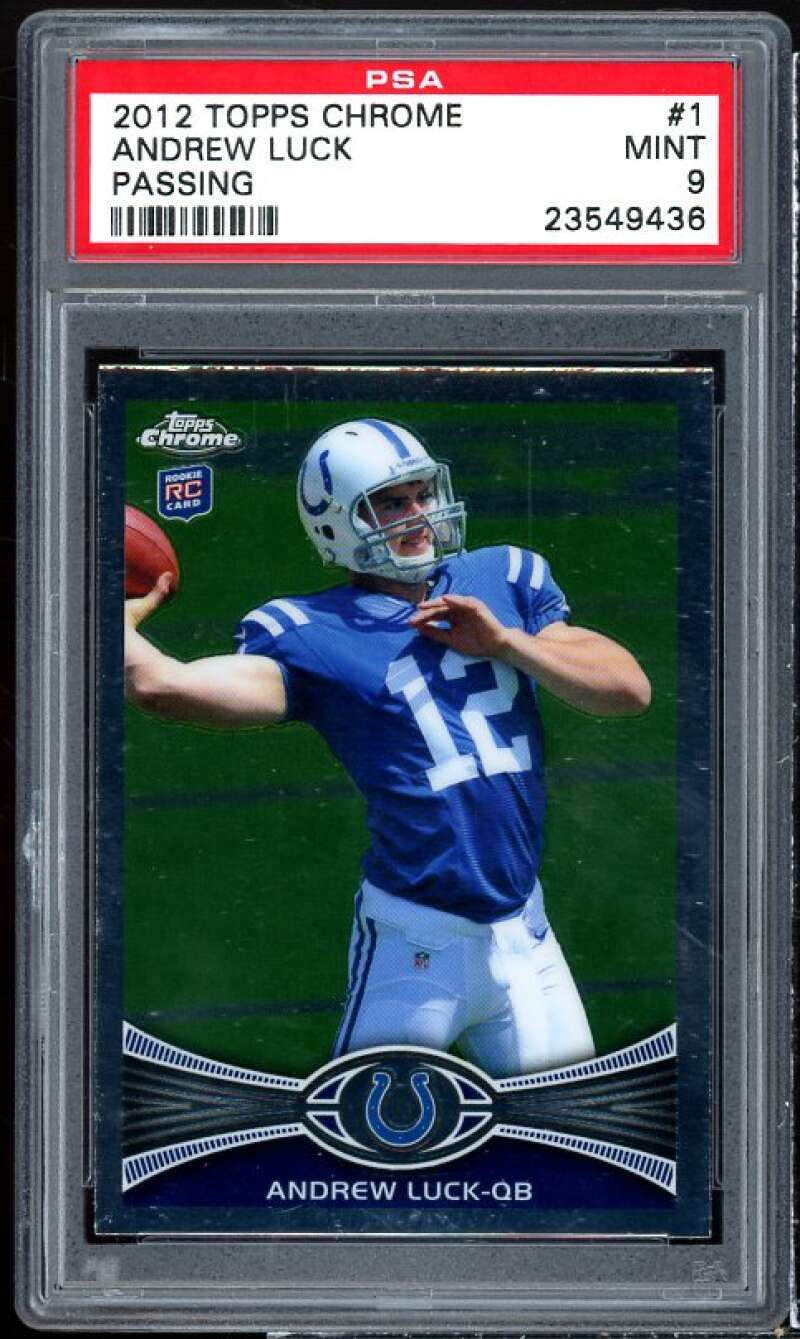 Andrew Luck Rookie Card 2012 Topps Chrome #1 PSA 9 Image 1