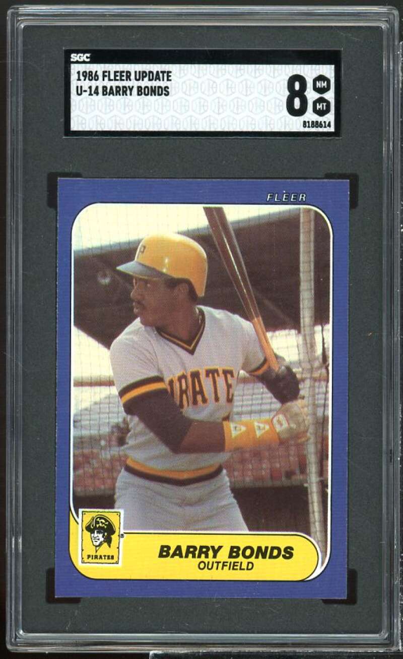 Barry Bonds Rookie Card 1986 Fleer Update #U-14 SGC 8 Image 1