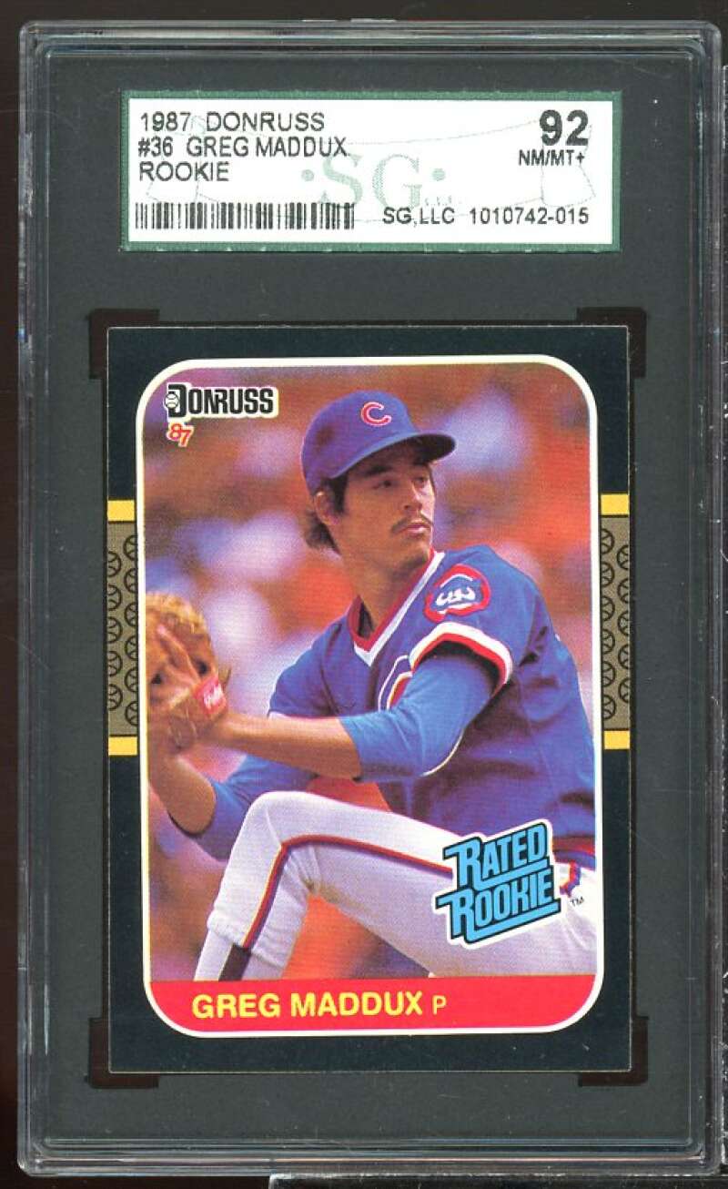 Greg Maddux Rookie Card 1987 Donruss #36 SGC 92 Image 1