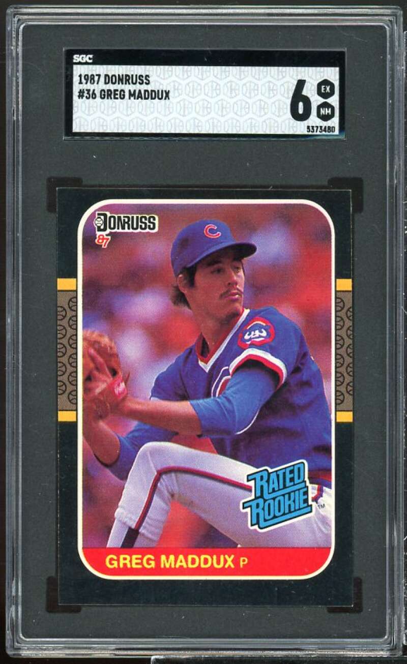 Greg Maddux Rookie Card 1987 Donruss #36 SGC 6 Image 1