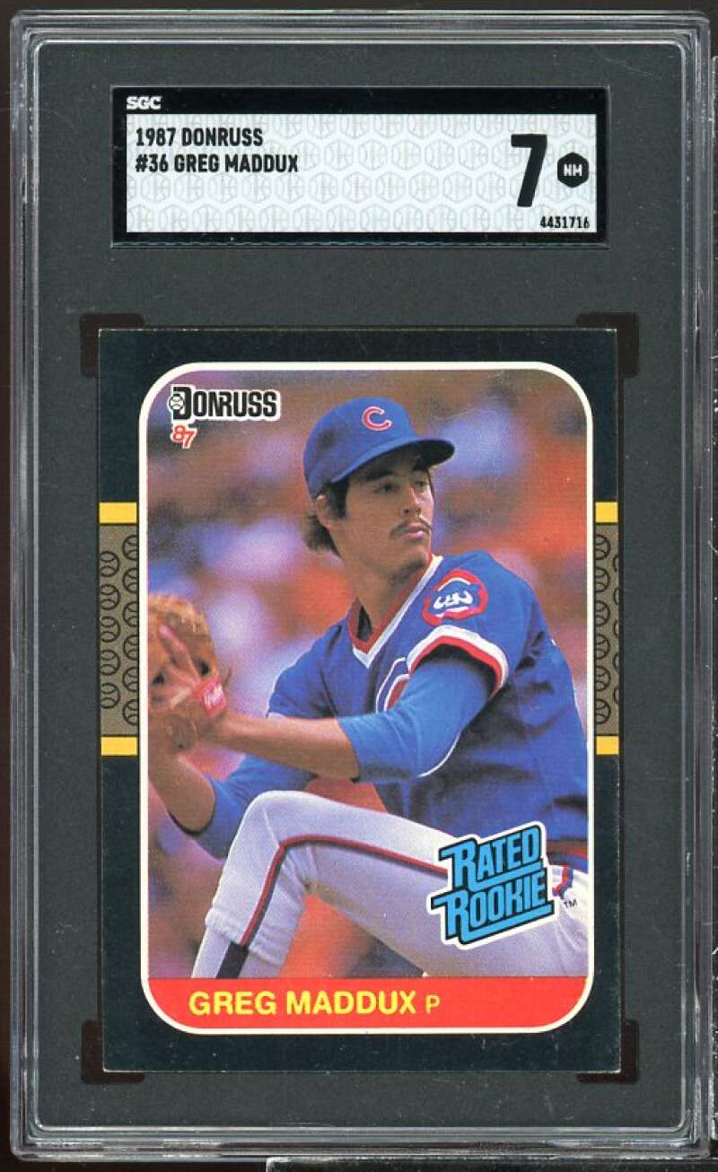 Greg Maddux Rookie Card 1987 Donruss #36 SGC 7 Image 1