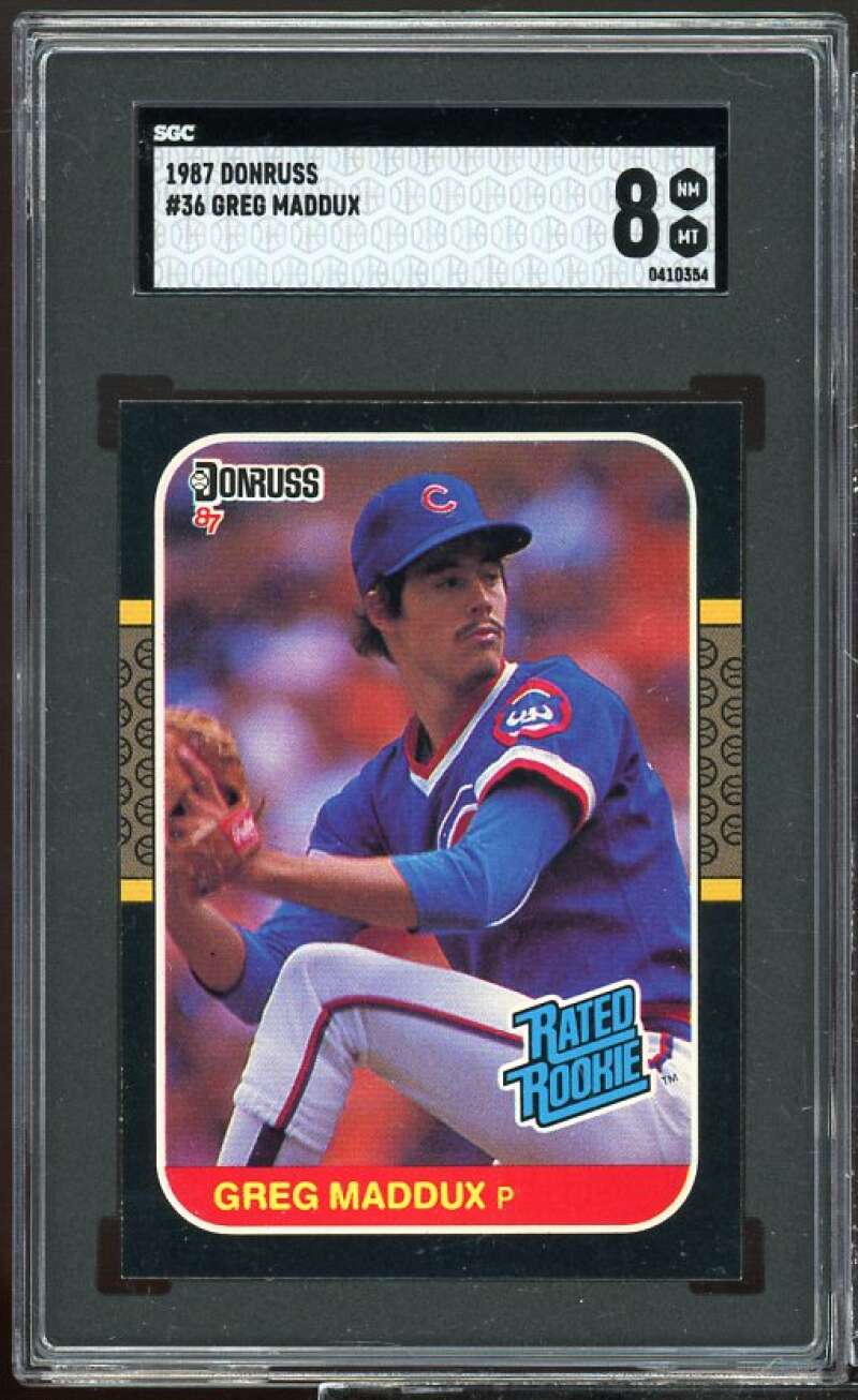 Greg Maddux Rookie Card 1987 Donruss #36 SGC 88 Image 1