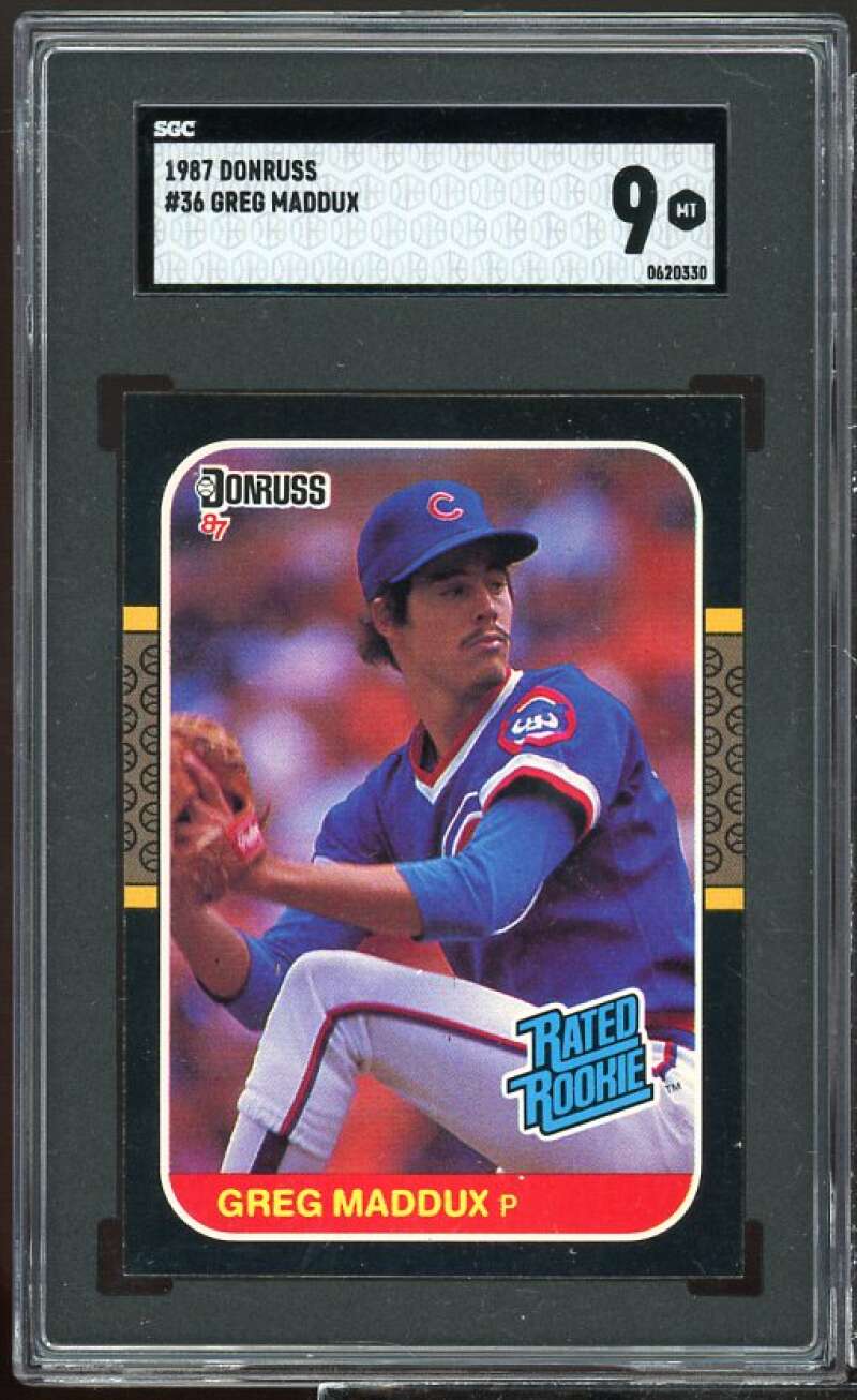 Greg Maddux Rookie Card 1987 Donruss #36 SGC 9 Image 1