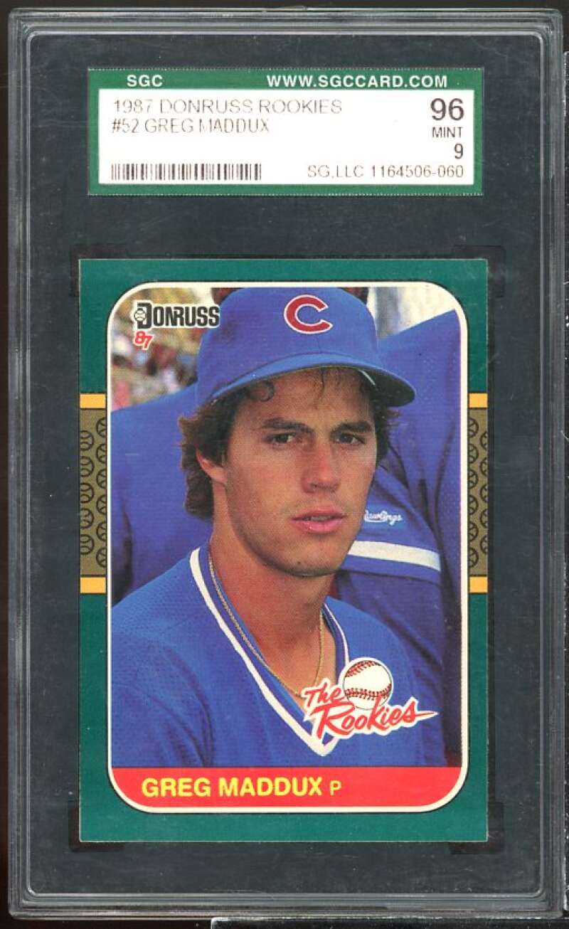 Greg Maddux Rookie Card 1987 Donruss The Rookies #52 SGC 9 Image 1