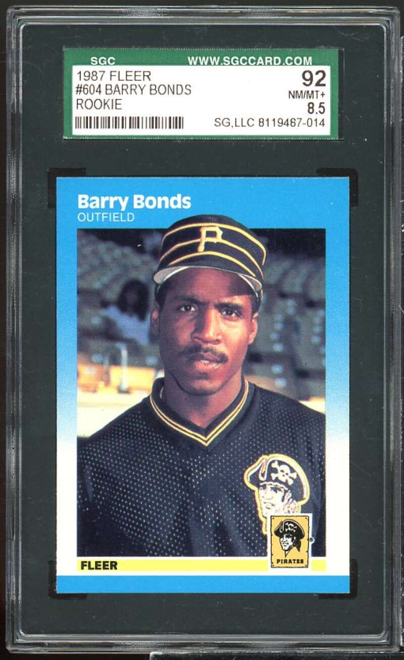 Barry Bonds Rookie Card 1987 Fleer #504 SGC 8.5 Image 1