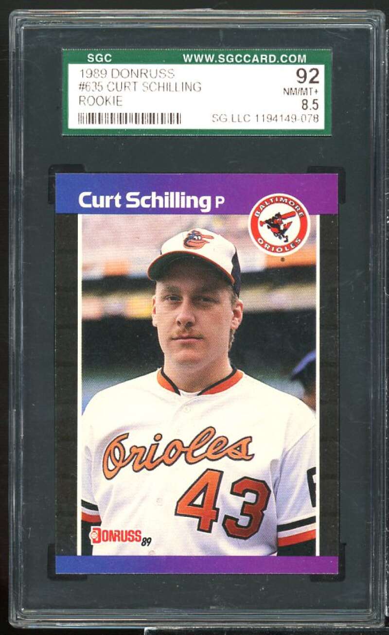 Curt Schilling Rookie Card 1989 Donruss #635 SGC 8.5 Image 1