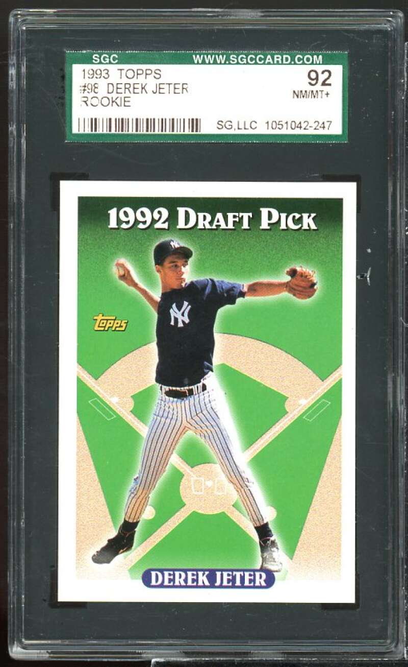 Derek Jeter Rookie Card 1993 Topps #98 SGC 92 Image 1