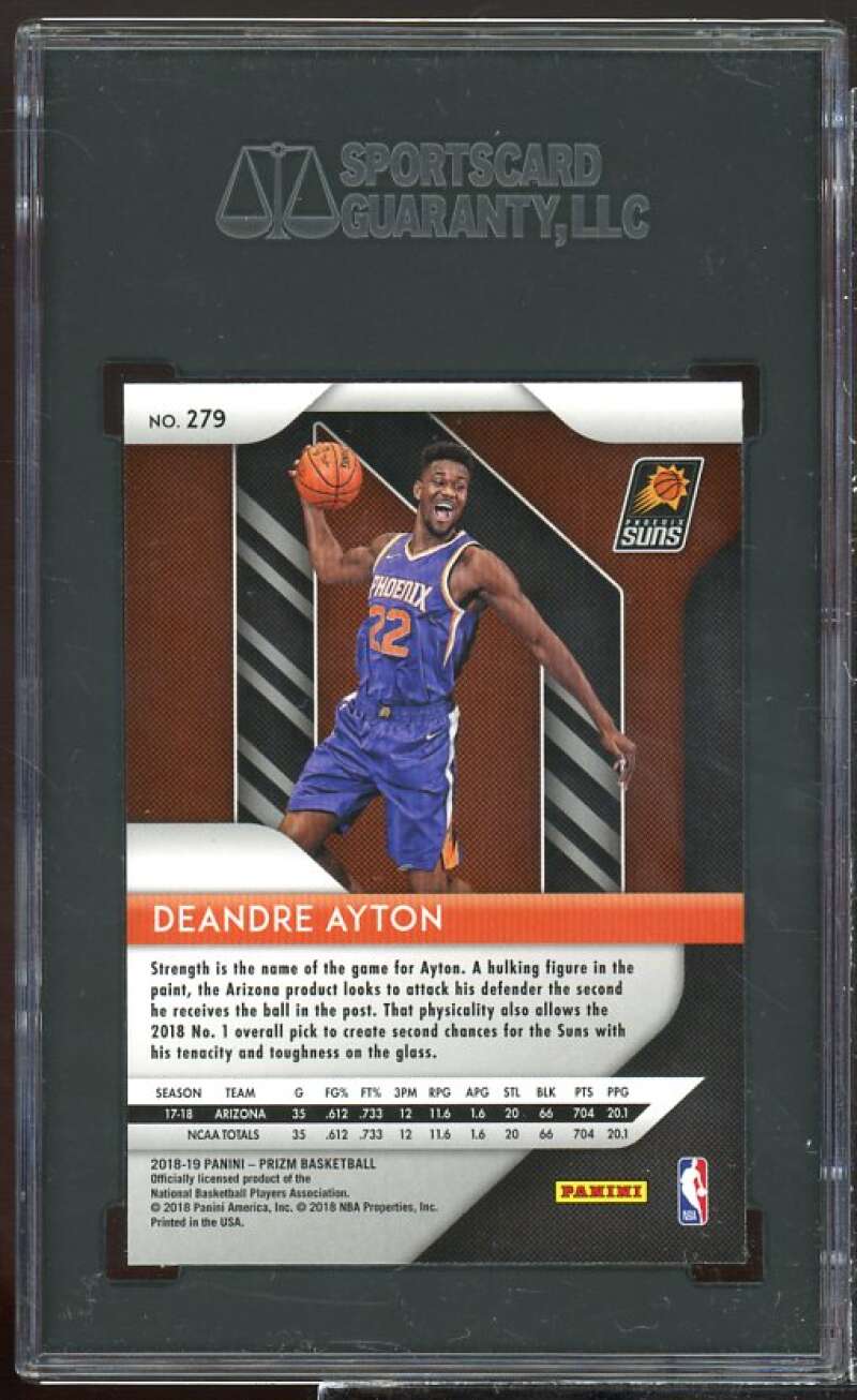 Deandre Ayton Card 2018-19 Panini Prizm #279 SGC 9 Image 2