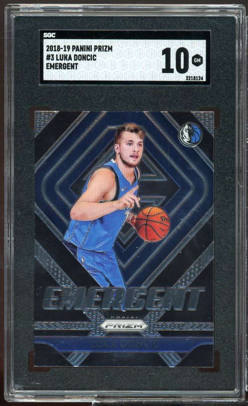 Luka Doncic Card 2018-19 Panini Prizm Emergent #3 SGC 10 Image 1