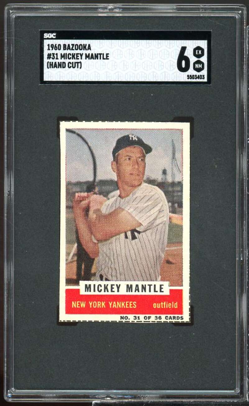 Mickey Mantle Card 1960 Bazooka #31 SGC 6 Image 1