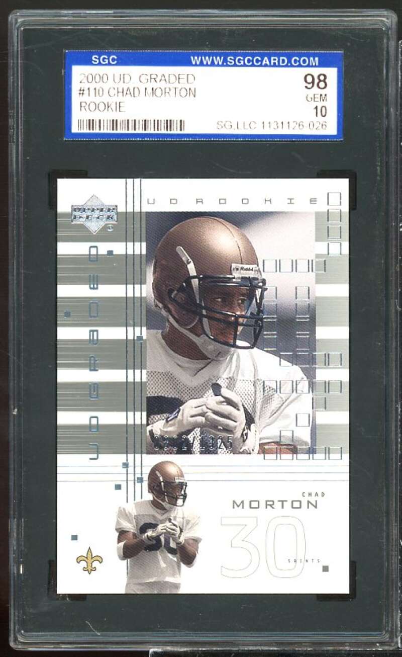 Chad Morton Rookie Card 2000 UD Graded #110 SGC 10 Image 1