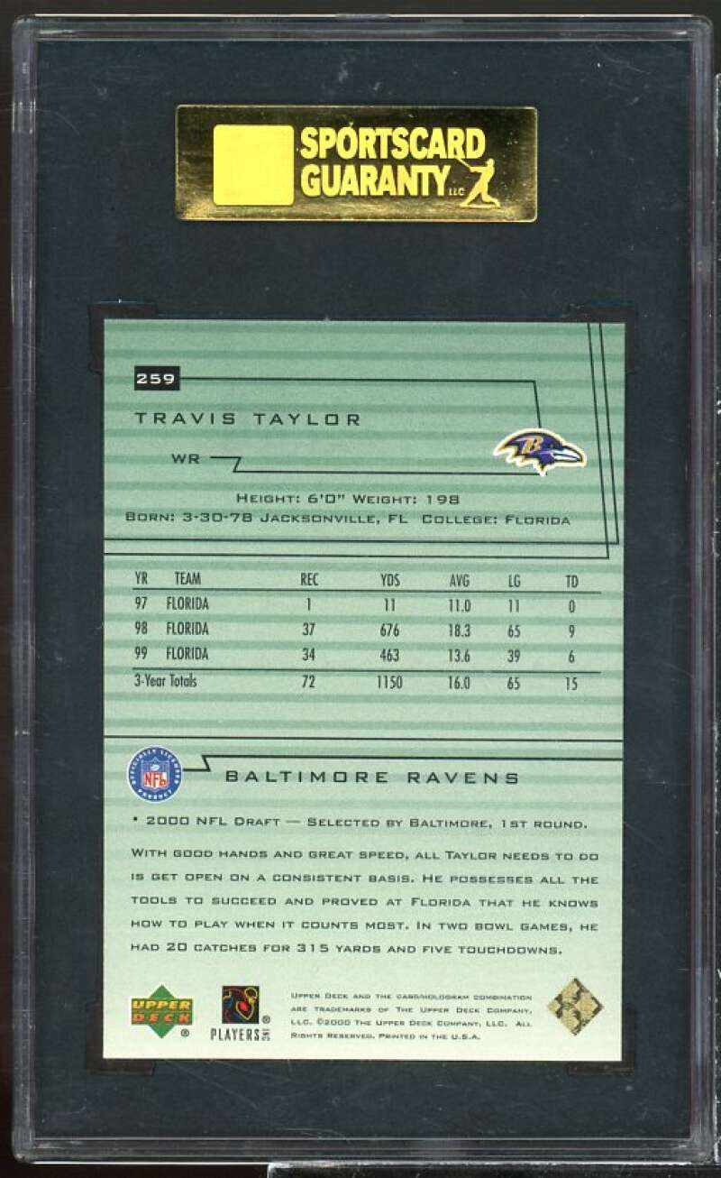 Travis Taylor Rookie Card 2000 Upper Deck Encore #259 SGC 8.5 Image 2