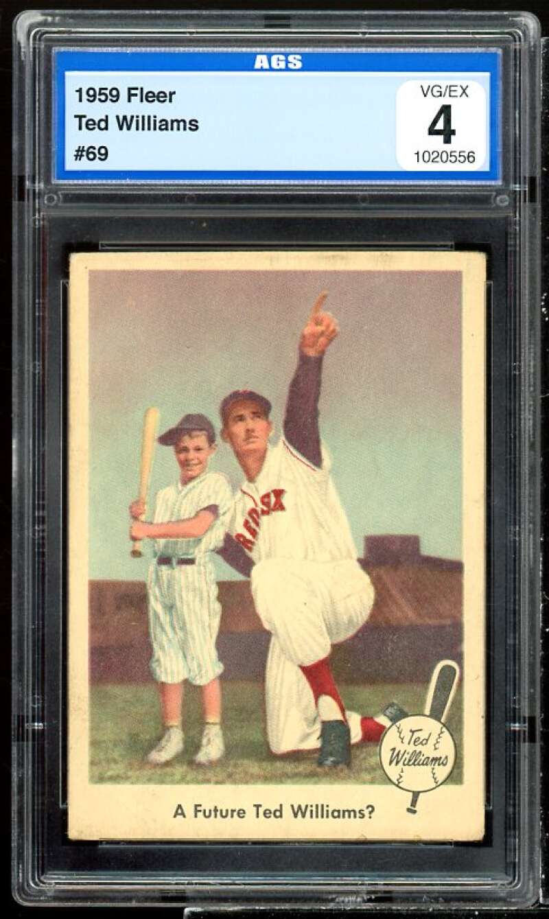 Ted Williams Card 1959 Fleer Ted Williams #69 AGS 4 VG/EX Image 1