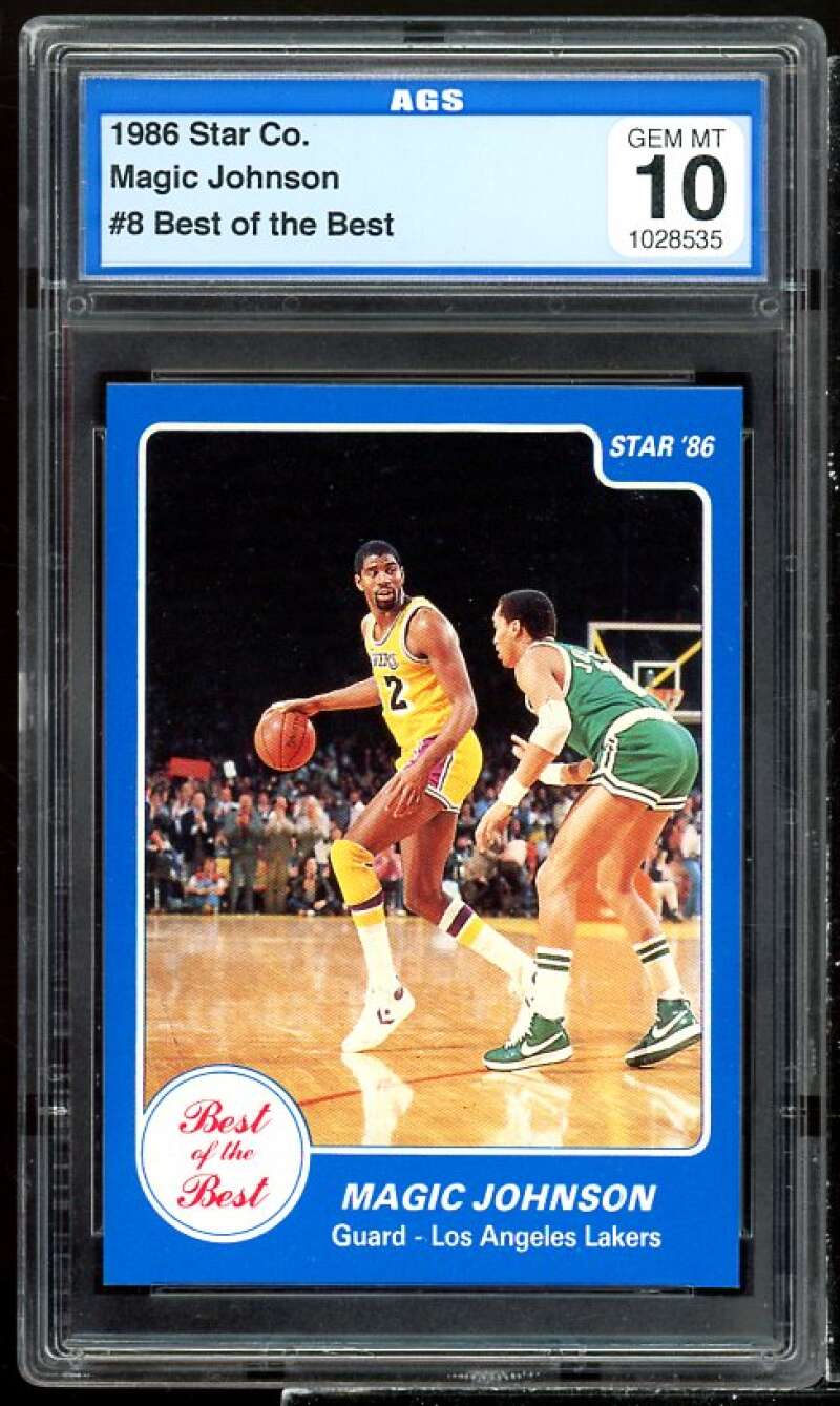 Magic Johnson Card 1986 Star Co. Best Of The Best #8 AGS 10 GEM MT Image 1