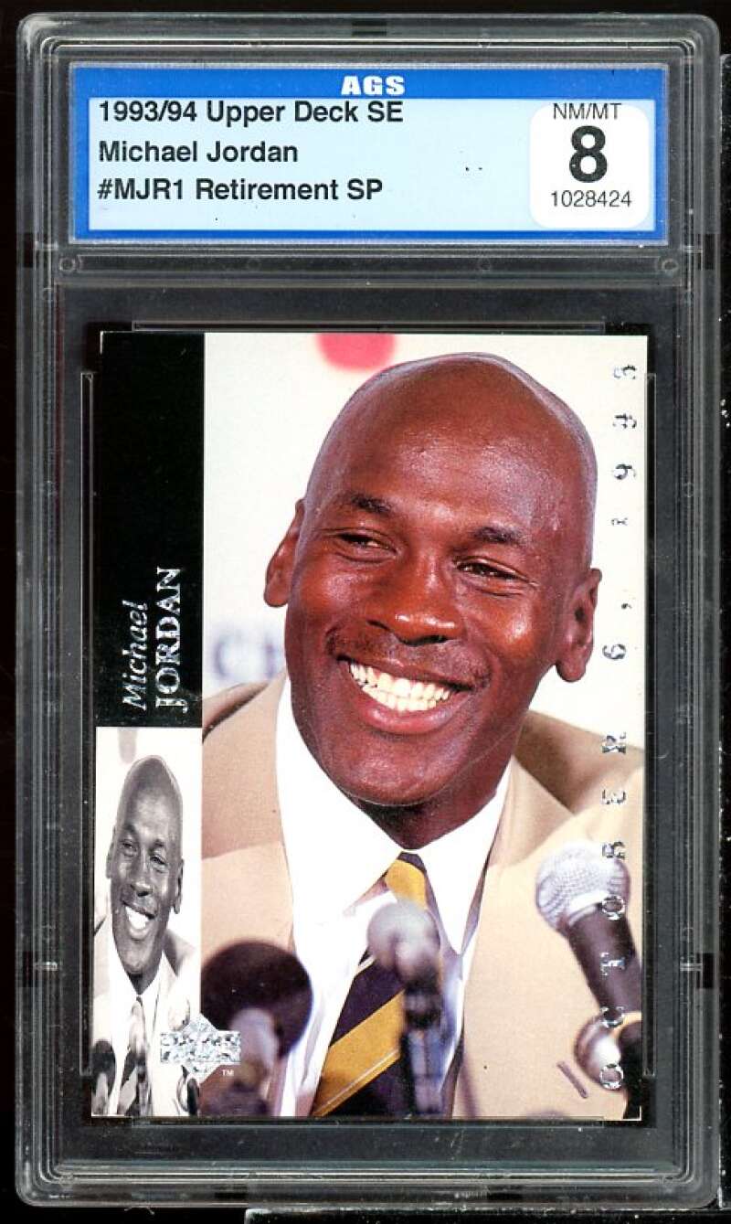 Michael Jordan 1993-94 Upper Deck SE Retirement SP #MJR1 AGS 8 NM/MT Image 1