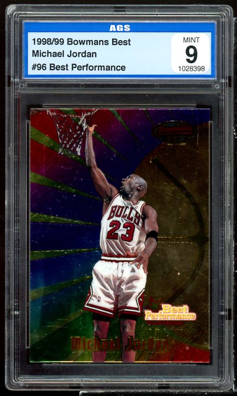 Michael Jordan Card 1998-99 Bowman's Best Best Performance #96 AGS 9 MINT Image 1