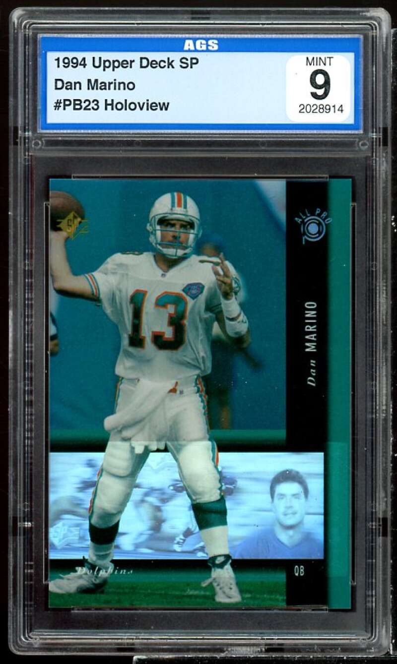 Dan Marino Card 1994 Upper Deck SP Holoview #PB23 AGS 9 MINT Image 1