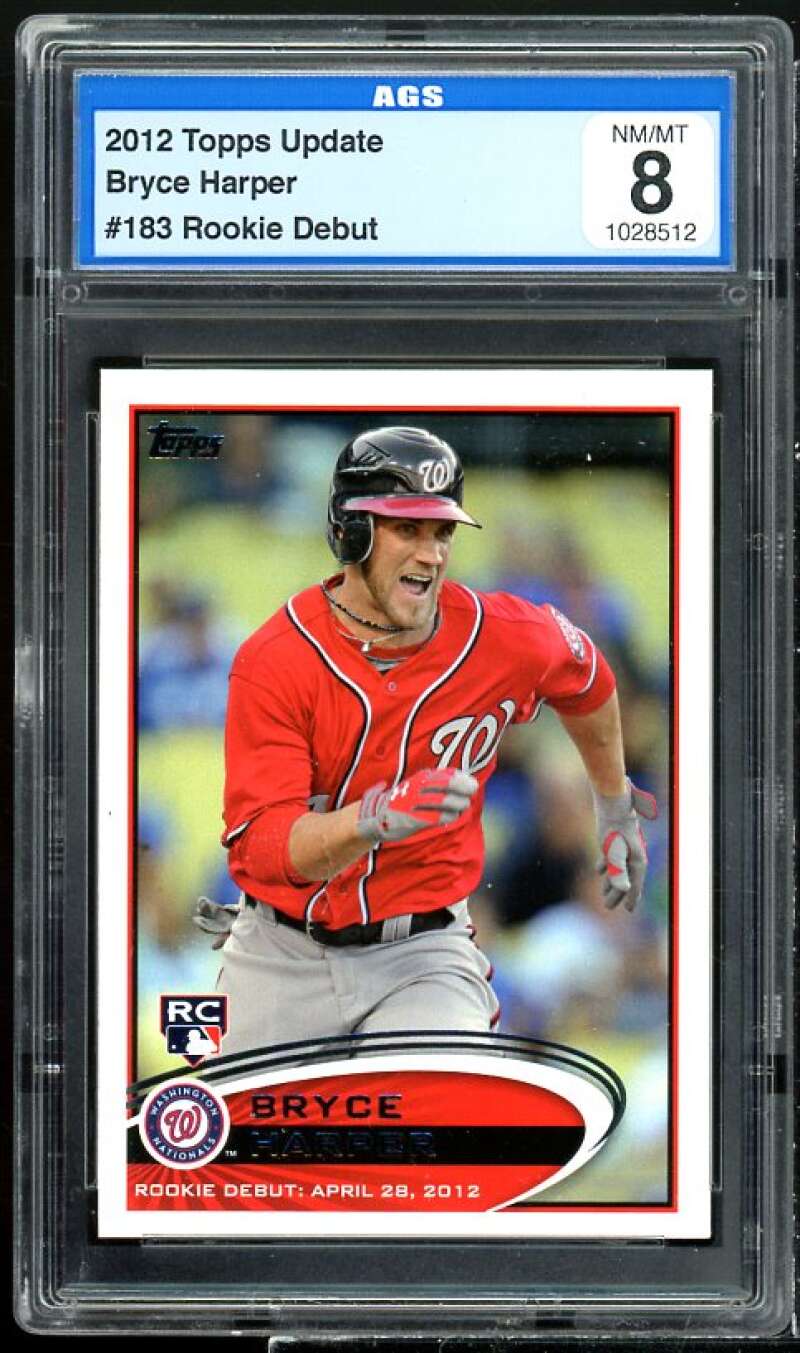 Bryce Harper Rookie Card 2012 Topps Update #US183 AGS 8 NM/MT Image 1