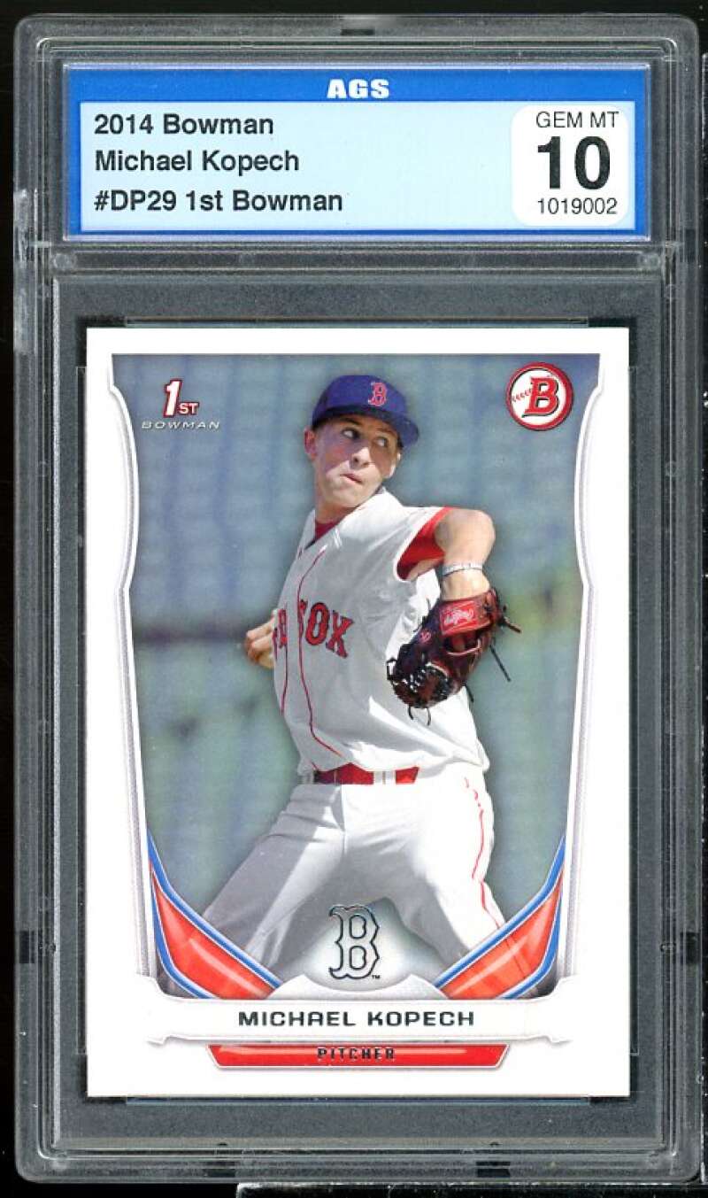 Michael Kopech Rookie Card 2014 Bowman #DP29 AGS 10 GEM MT Image 1