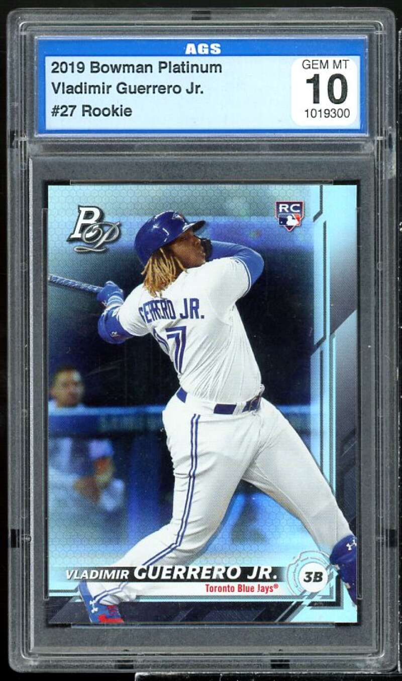 Vladimir Guerrero Jr Rookie Card 2019 Bowman Platinum #27 AGS 10 GEM MT Image 1