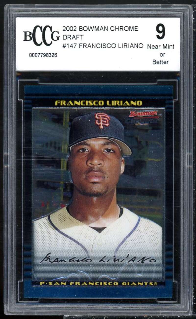 Francisco Liriano Rookie Card 2002 Bowman Chrome Draft #147 BGS BCCG 9 Image 1